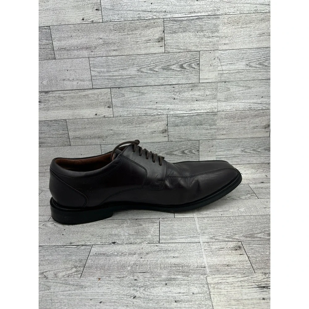 Rockport Men Size 11.5W Dark Brown Leather Bicycle Toe Oxford Dress Shoes K62536